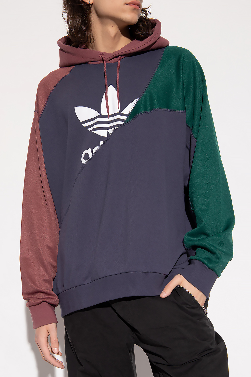 Adidas outline hot sale hoodie maroon